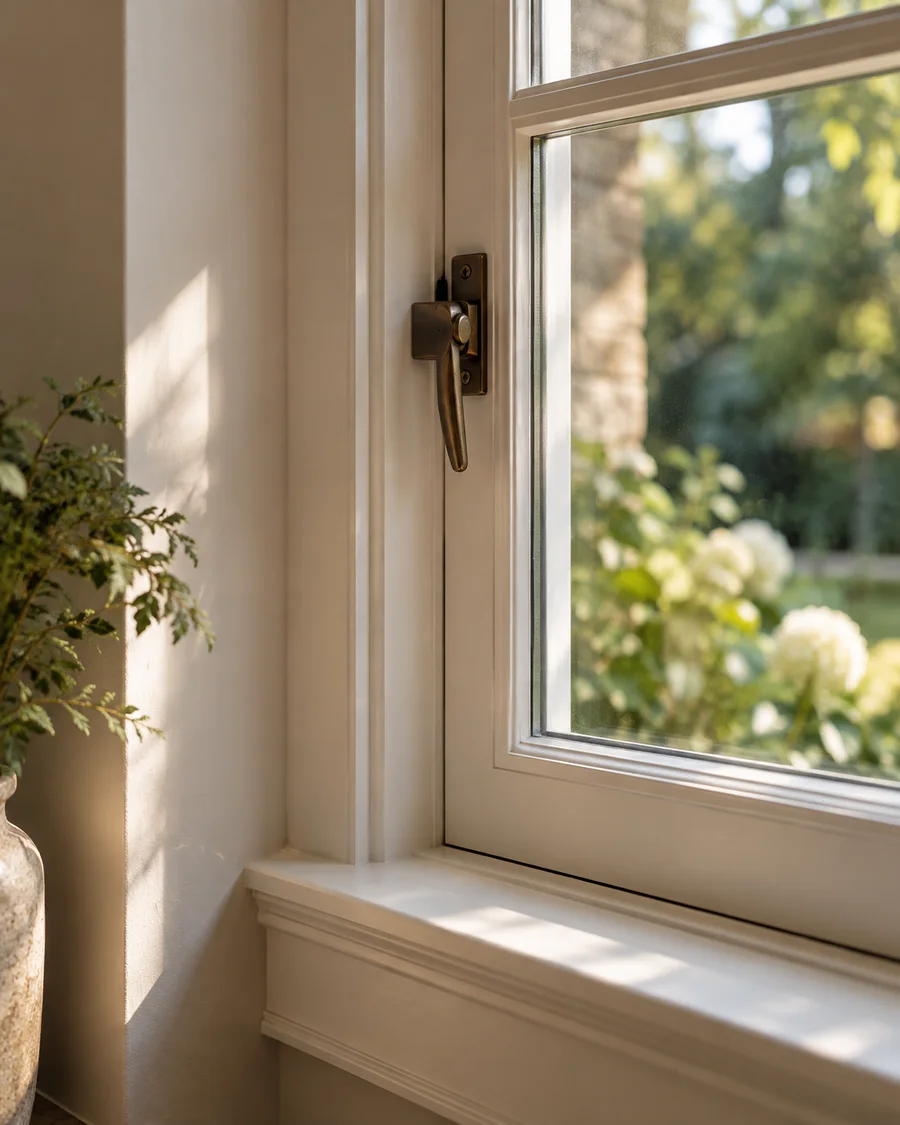 Concept close-up of a carefully finished residential window
